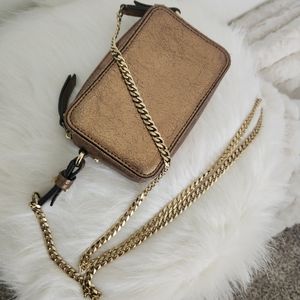 Banana Republic Gold Mini Crossbody Bag with Gold Chain